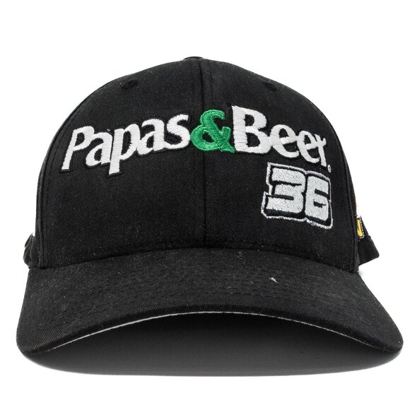 Papas & Beer 36 Flexfit Cap L-XL By Yupoong Black Cotton Spandex - Picture 1 of 7